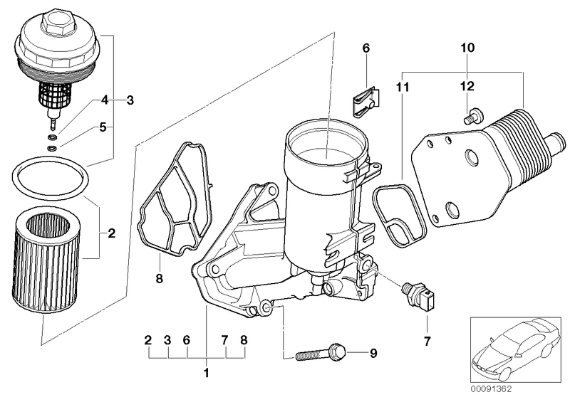 Genuine BMW Oil Filter Housing O-Ring