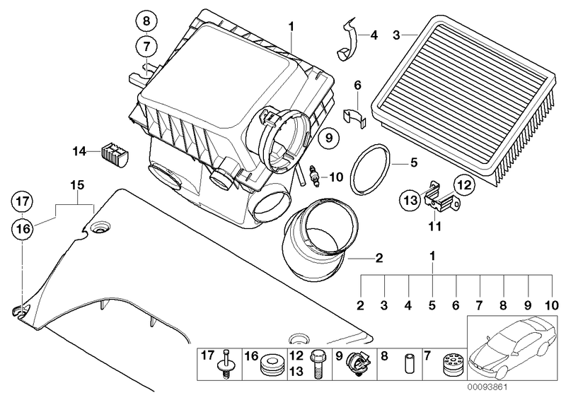 BMW Air Intake Box Silencer with Filter