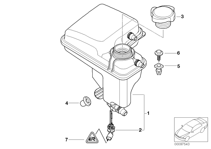 BMW Engine Radiator Coolant Water Expansion Tank Cap