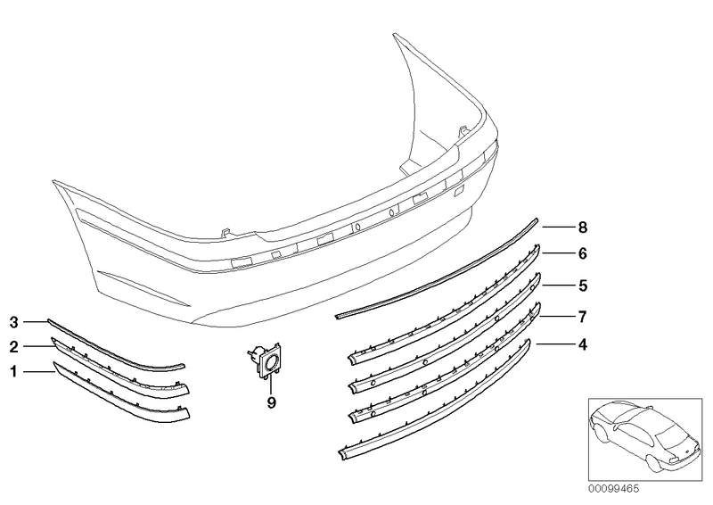 Genuine BMW Rear Bumper Cover Trim