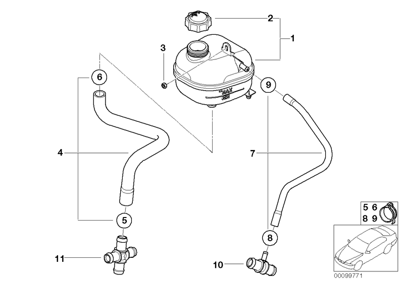 Genuine Mini Engine Radiator Coolant Water Expansion Tank Cap