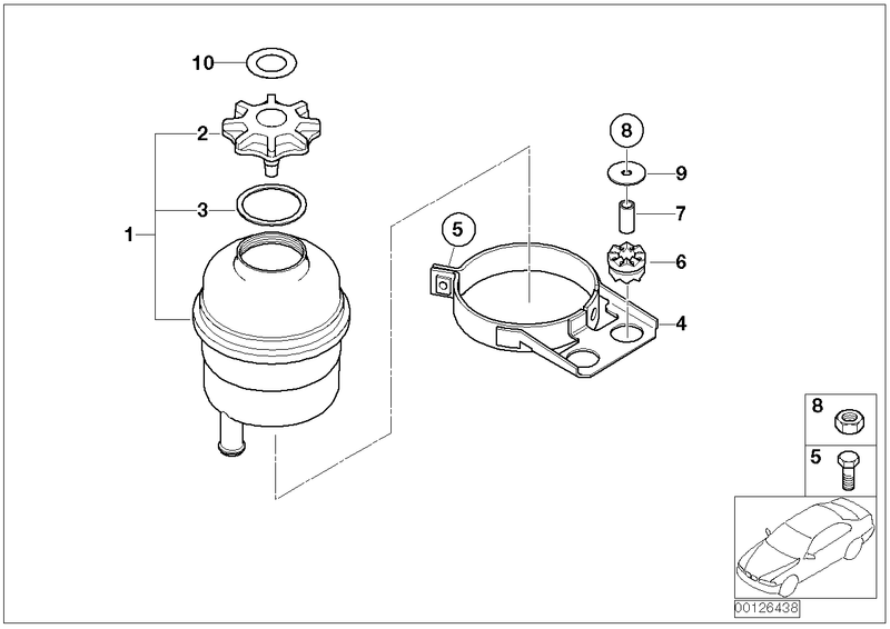 Genuine Lemforder BMW Mini Power Steering Hydraulic Oil Expansion Tank