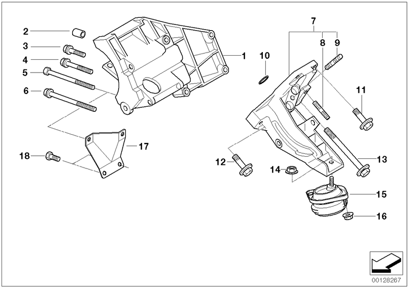 BMW Engine Mount with Flange