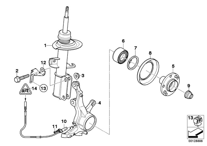 Genuine Bilstein BMW Shock Absorber Front Right