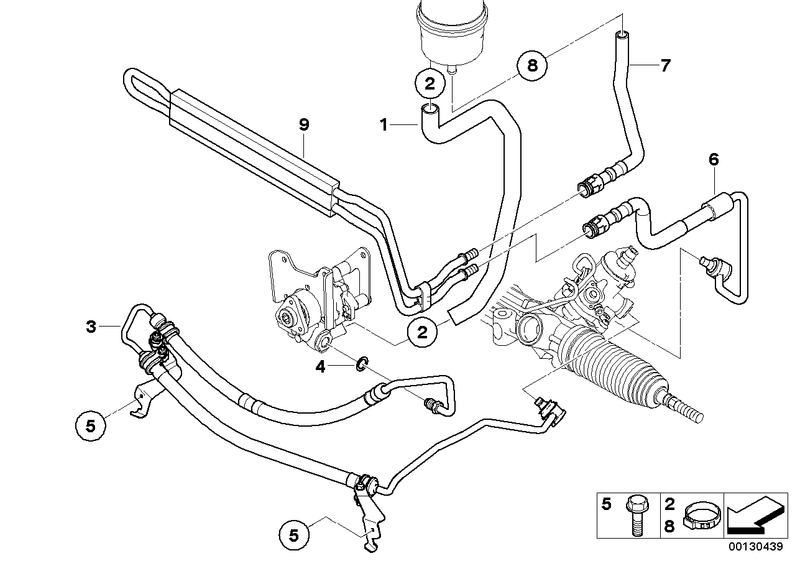 Genuine BMW Power Steering Hydraulic Hose