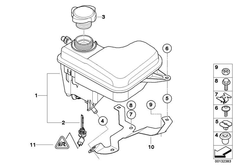 BMW Radiator Coolant Expansion Tank with Sensor