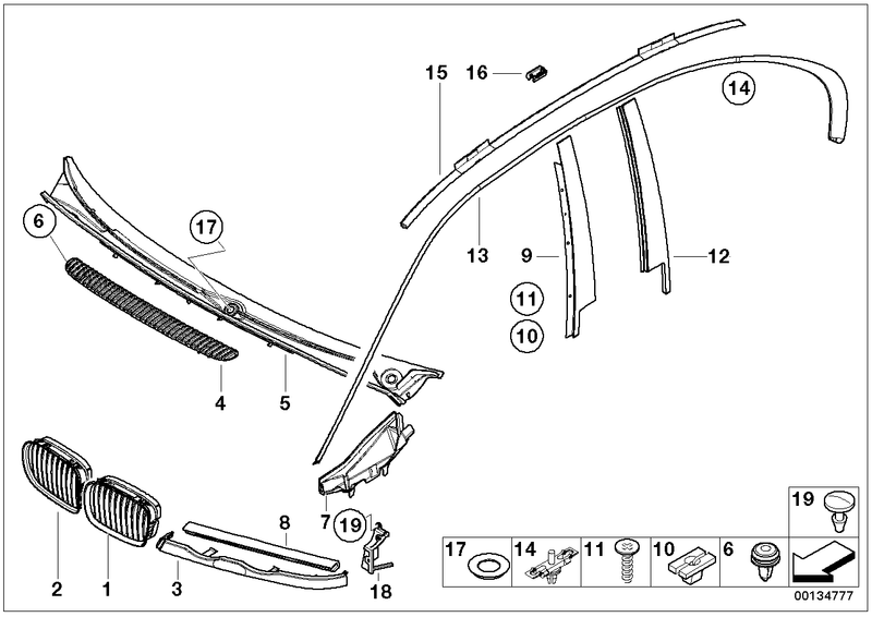 Genuine BMW Roof Moulding Left