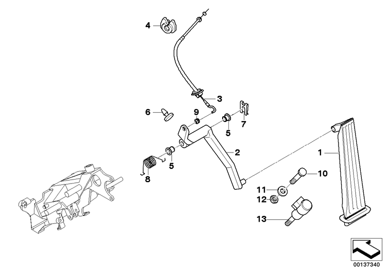 BMW Accelerator Bowden Cable