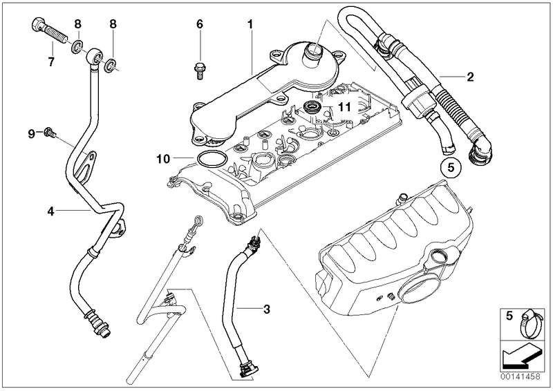 Genuine BMW Crankcase Breather Hose to Dipstick