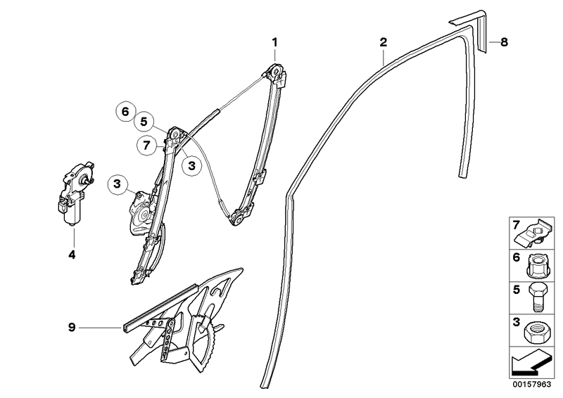 BMW Window Regulator Front Left