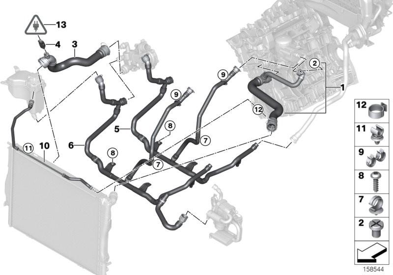 BMW Engine Radiator Coolant Hose