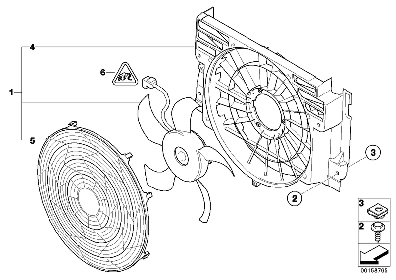 BMW Air Conditioning Condenser Radiator Pusher Fan