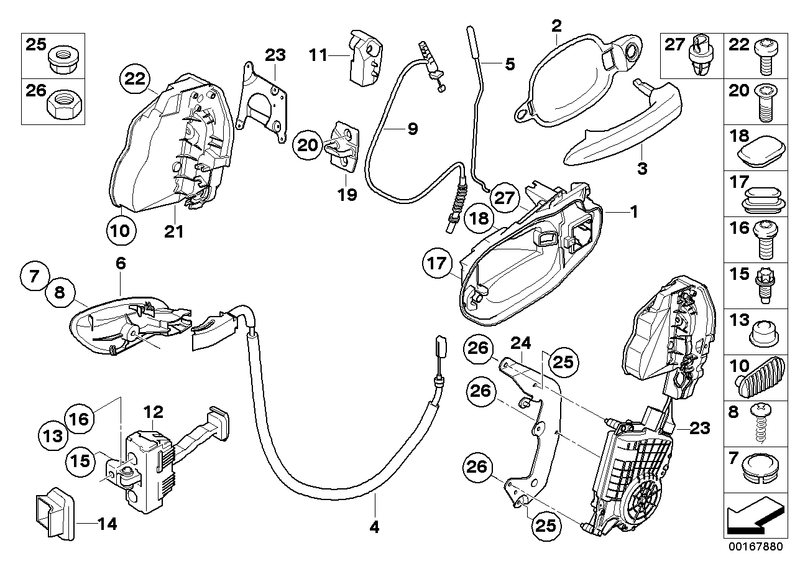 Genuine BMW Door Carrier Catch Lock with Code Left