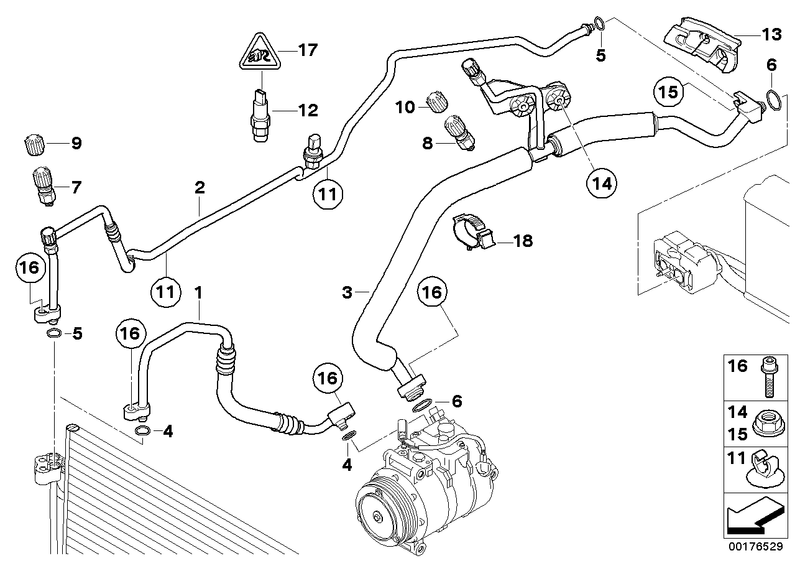 BMW Air Conditioning Compressor Coolant Suction Line