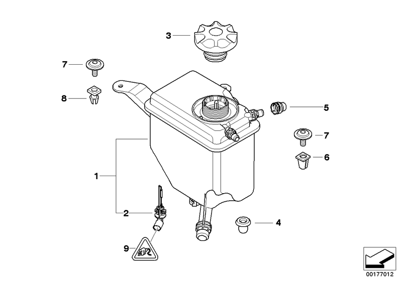 BMW Engine Radiator Coolant Expansion Tank