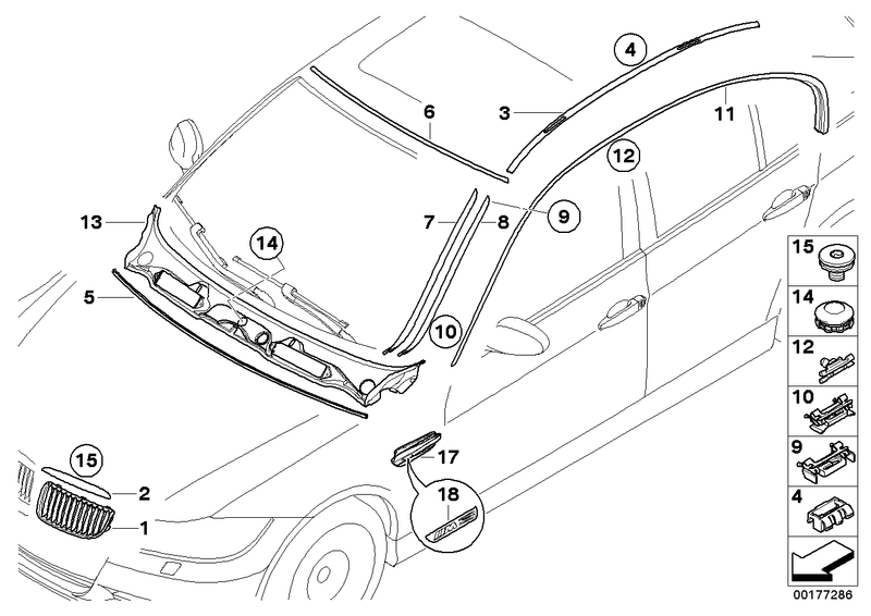 Genuine BMW Windscreen Seal Rubber