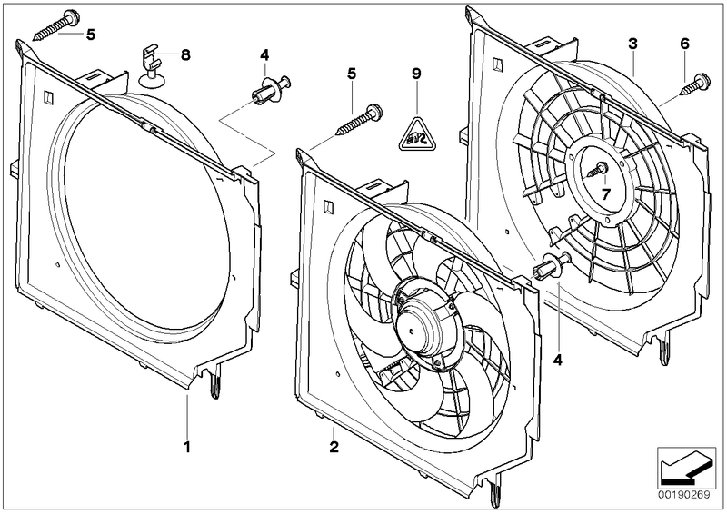 BMW Radiator Fan Housing with Fan