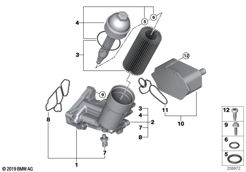 Genuine Mahle BMW Engine Oil Filter and Seal Kit