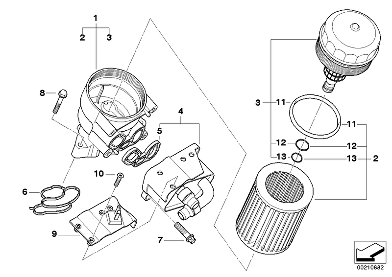 Genuine BMW Engine Oil Filter and Seal Kit