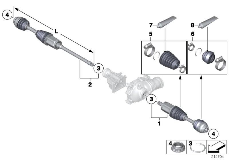 Audi BMW CV Joint Bellow Drive Shaft Boot Set