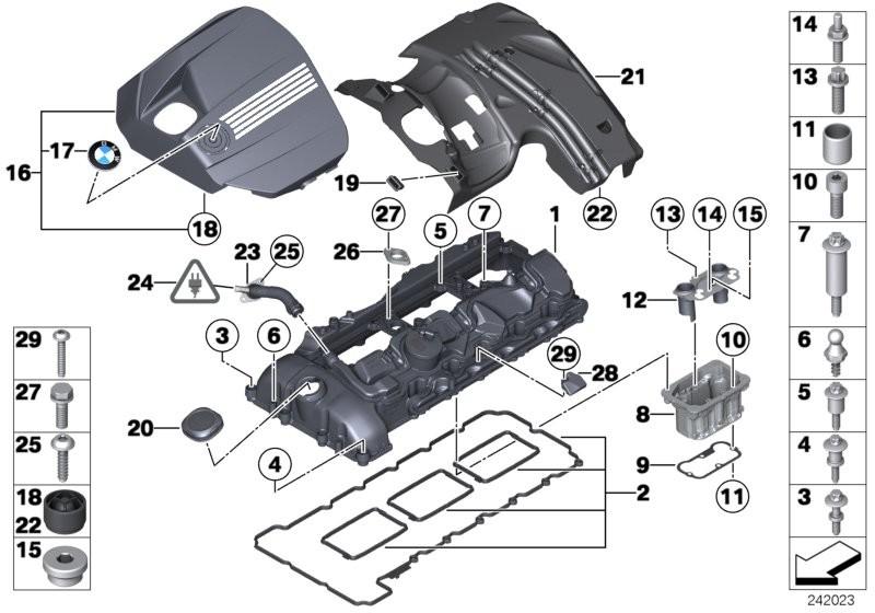 BMW Valve Rocker Cylinder Head Cover with Seals and Screws