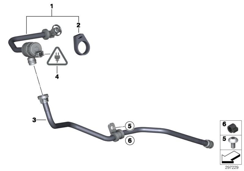 Genuine BMW Fuel Tank Ventilation Breather Valve and Pipe