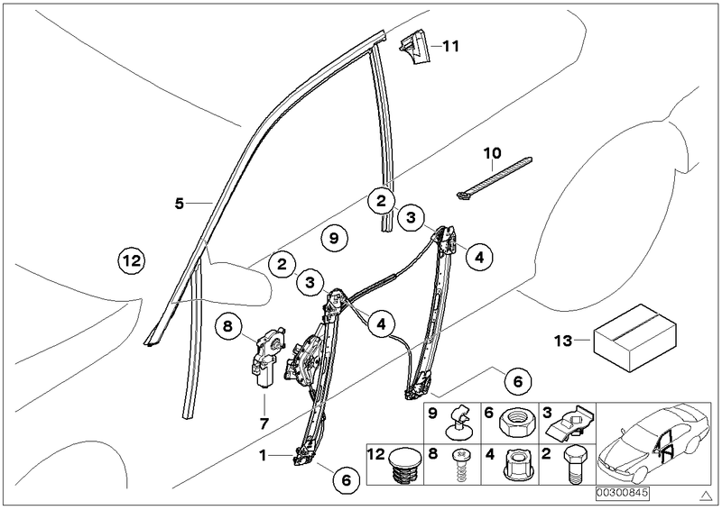 Genuine BMW Window Regulator to Door Clip