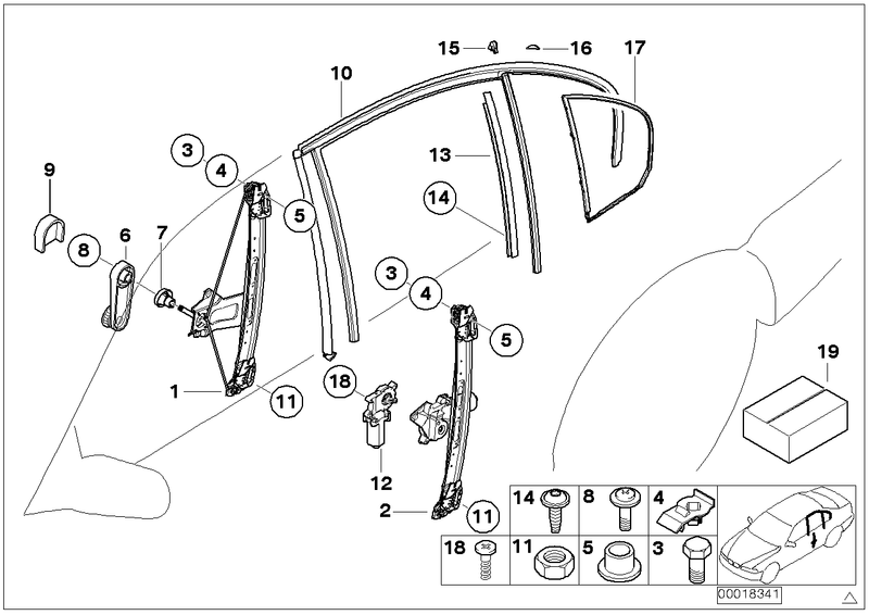 Genuine BMW Window Regulator to Door Clip