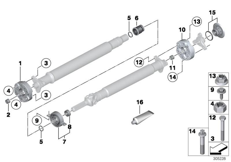 BMW Drive Shaft Universal Joint Flex Disc Guibo