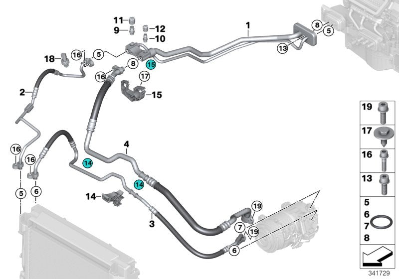 BMW Air Conditioning Coolant Line O-Ring