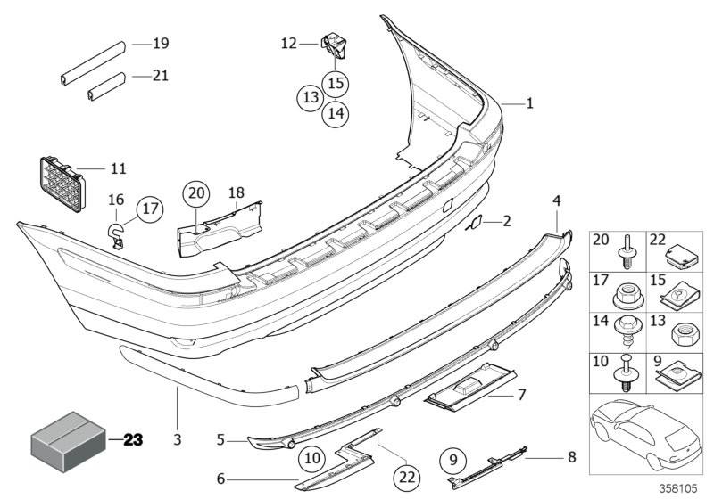 Genuine BMW Rear Bumper Cover Trim