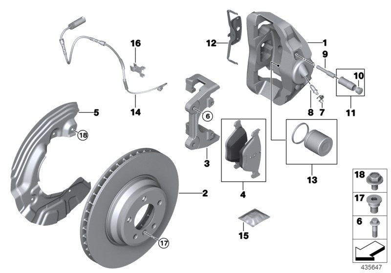 BMW Brake Pad Wear Sensor Front