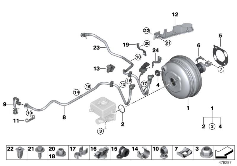 Genuine TRW BMW Power Brake Booster Servo Unit