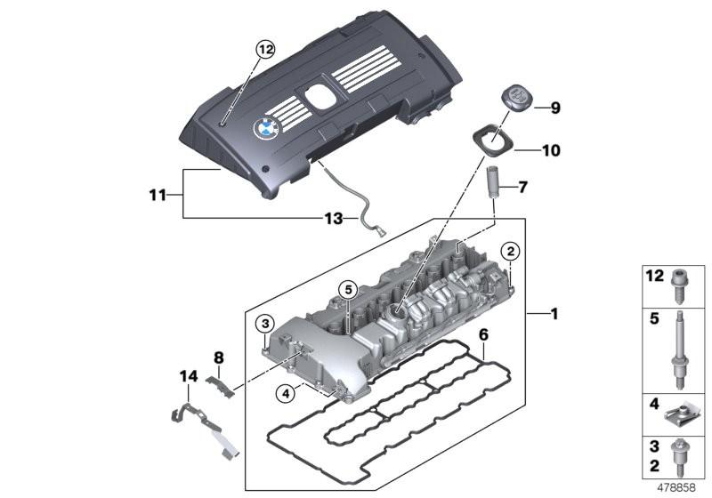 Genuine Elring BMW Engine Cylinder Head Valve Rocker Cover Gasket Set