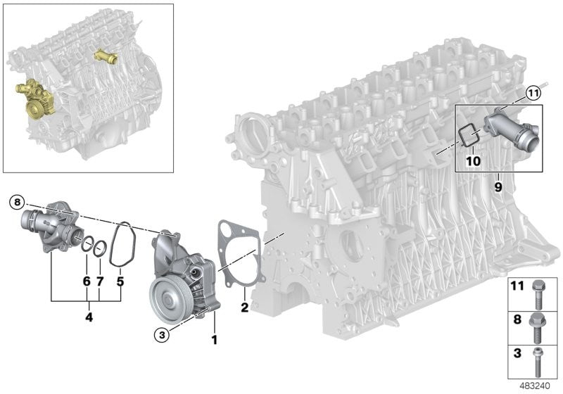 BMW Thermostat and Housing Coolant with Seal