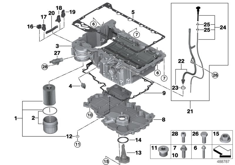 Genuine Kolbenschmidt BMW Engine Oil Filter Kit