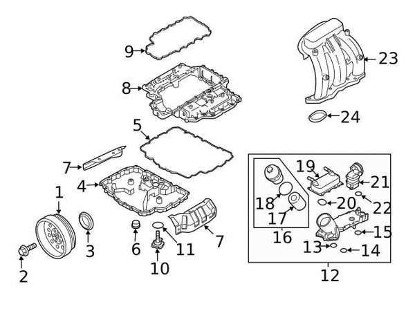 Genuine ELRING Porsche Oil Pan Sump Gasket