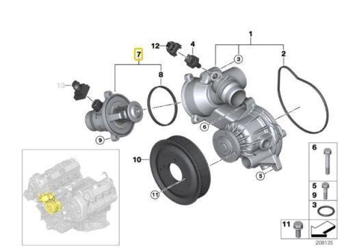 Genuine Mahle Behr BMW Engine Radiator Coolant Thermostat Housing and Seal