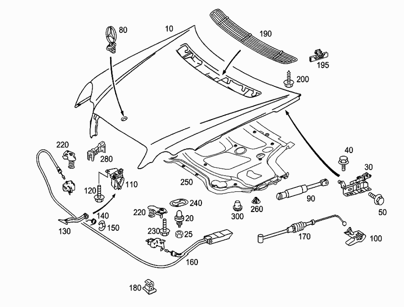 Mercedes-Benz Bonnet Hood Star Emblem