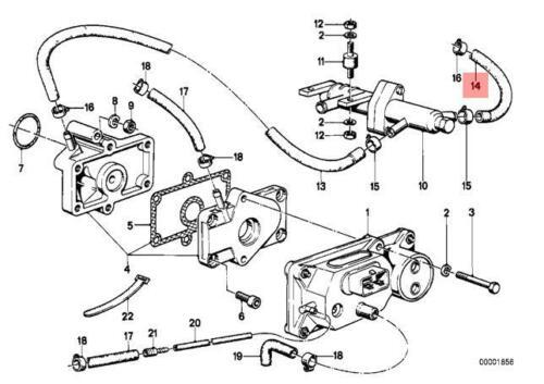 Genuine BMW Fuel Injection Warm Up Regulator Hose