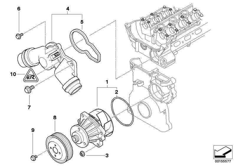 Genuine Wahler BMW Engine Coolant Thermostat Housing and Seal Engine