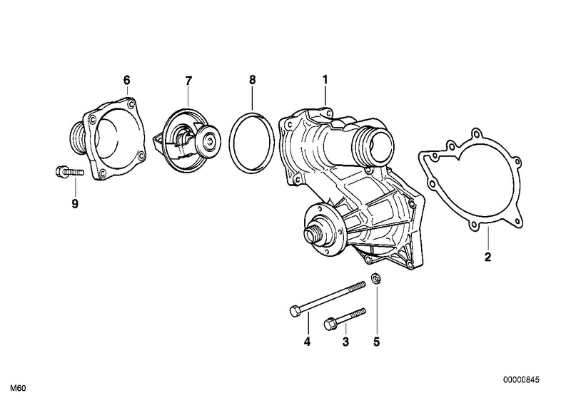 Genuine Behr BMW Engine Coolant Water Thermostat and Seal